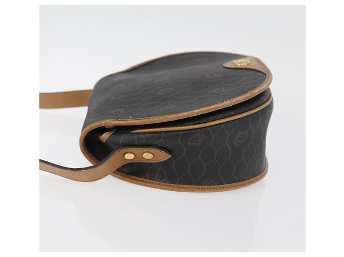 Borsa a spalla in tela a nido d'ape PVC nera e dorata Christian Dior Auth 178180 Nero D'oro - vista 5