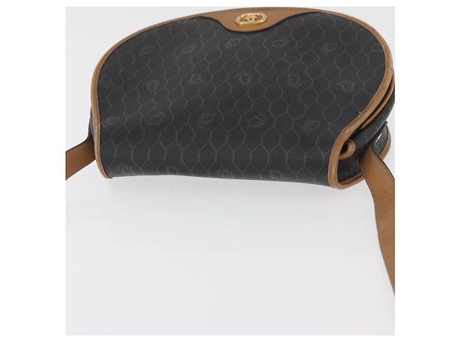 Borsa a spalla in tela a nido d'ape PVC nera e dorata Christian Dior Auth 178180 Nero D'oro - vista 6