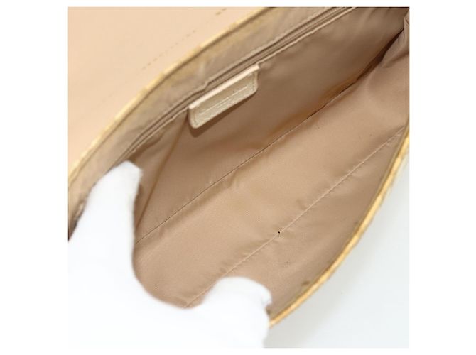 Borsa a Spalla in Tela Trotter Christian Dior PVC Beige Argento Auth 177983A - vista 16