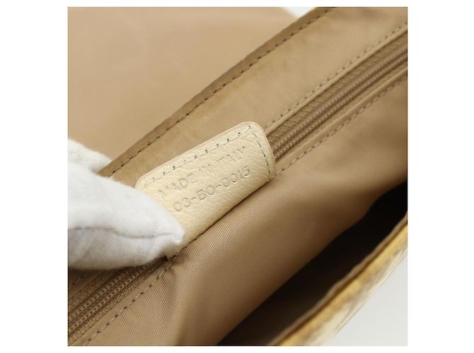 Borsa a Spalla in Tela Trotter Christian Dior PVC Beige Argento Auth 177983A - vista 21