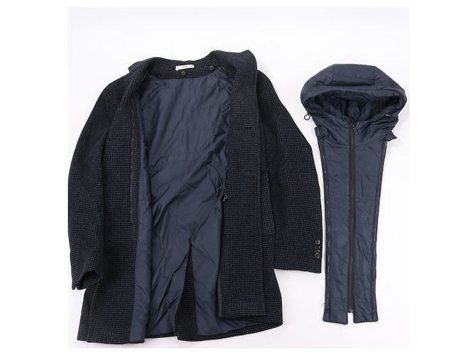 Autre Marque Wollmantel CC Collection Corneliani mit abnehmbarer Kapuzenfutter, Größe 50 Grau - Ansicht 6
