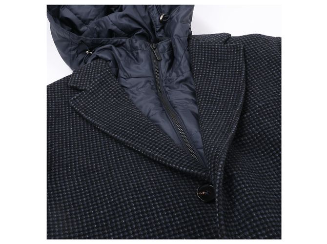 Autre Marque Wollmantel CC Collection Corneliani mit abnehmbarer Kapuzenfutter, Größe 50 Grau - Ansicht 9