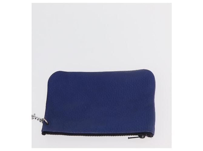 Céline Borsa a Spalla CELINE in Pelle Blu Argento Autentica 177062 - vista 21
