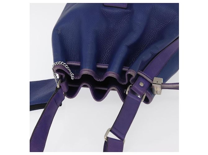 Céline Borsa a Spalla CELINE in Pelle Blu Argento Autentica 177062 - vista 6