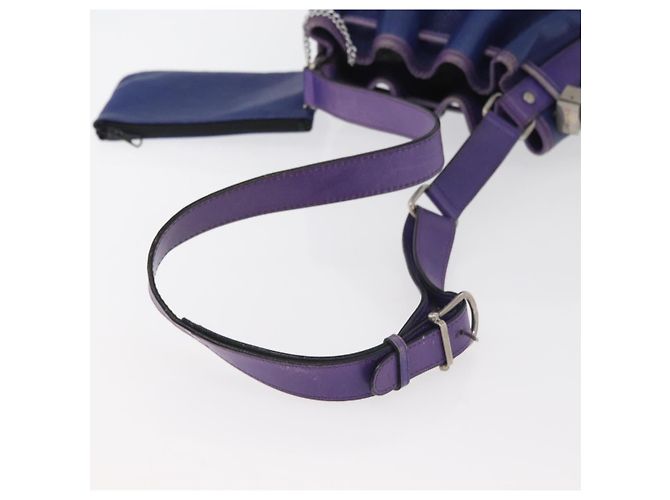 Céline Borsa a Spalla CELINE in Pelle Blu Argento Autentica 177062 - vista 7