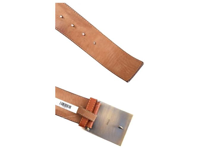 Fendi Cinto de couro camel Camelo - vista 4