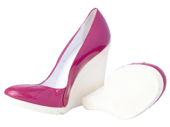 Autre Marque Hogan Lackleder Wedge-Pumps Fuschia - Ansicht 10