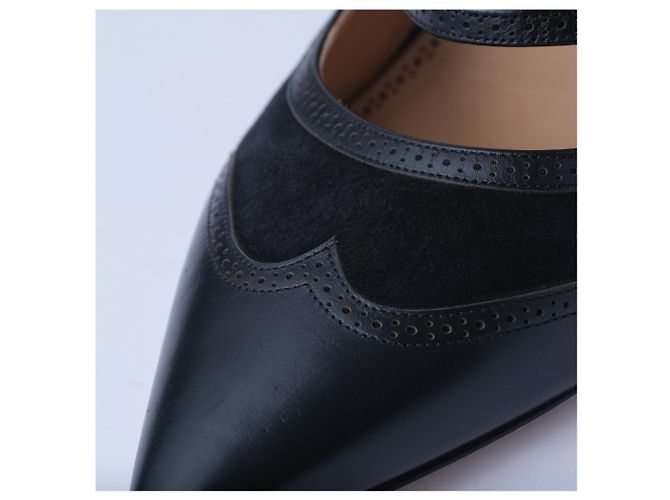 Salvatore Ferragamo Décolleté Mary Jane in Pelle e Camoscio Nero - vista 6