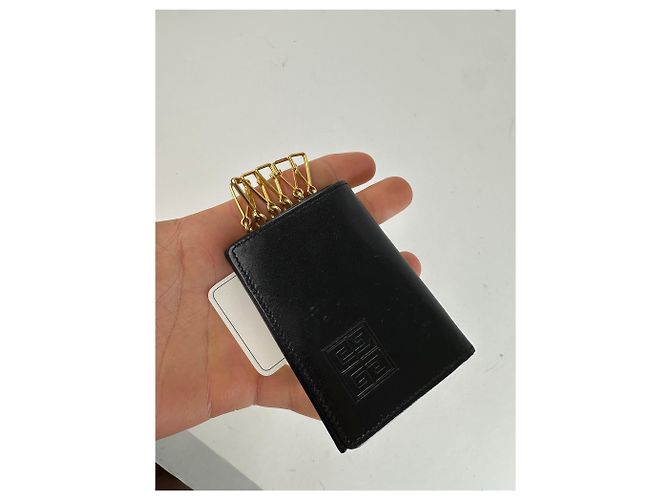 Vintage Givenchy 4G Logo Leather Key Holder Black - view 6