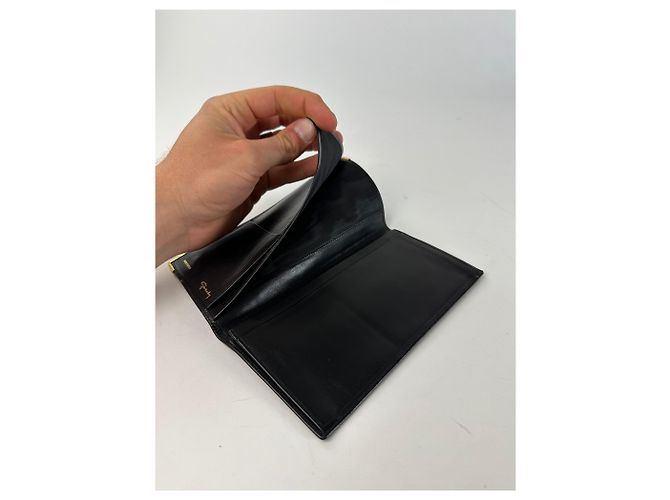 Vintage Givenchy 4G Logo Leather Long Wallet Black - view 4