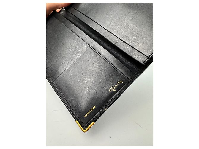 Vintage Givenchy 4G Logo Leather Long Wallet Black - view 5