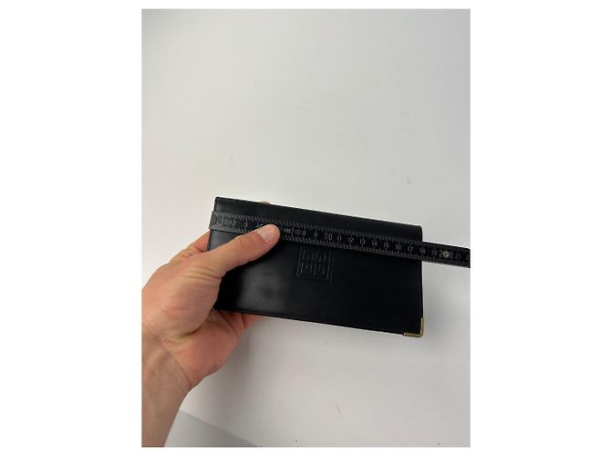 Vintage Givenchy 4G Logo Leather Long Wallet Black - view 6