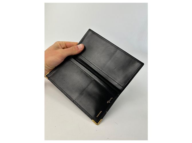 Vintage Givenchy 4G Logo Leather Long Wallet Black - view 7