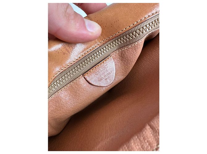 Céline Borsa a tracolla in tela Macadam vintage Celine marrone scuro - vista 4