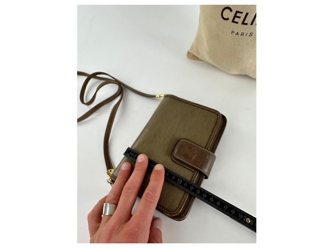 Céline Vintage Celine Coated Canvas Crossbody Flap Bag Brown - view 13