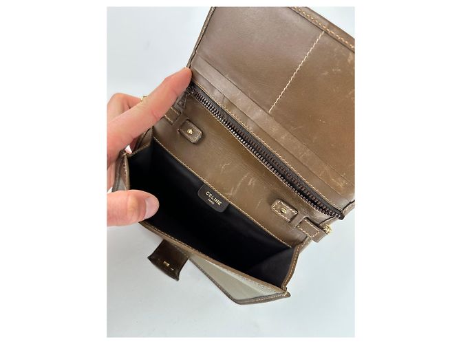Céline Vintage Celine Coated Canvas Crossbody Flap Bag Brown - view 3