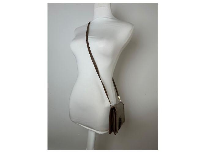 Céline Vintage Celine Coated Canvas Crossbody Flap Bag Brown - view 6