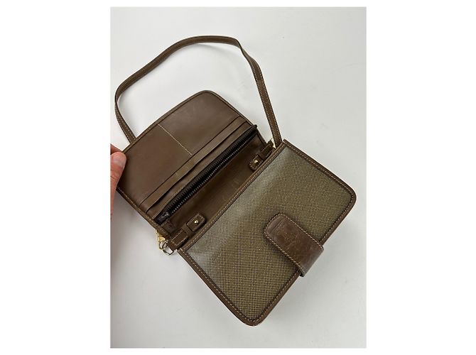 Céline Vintage Celine Coated Canvas Crossbody Flap Bag Brown - view 9
