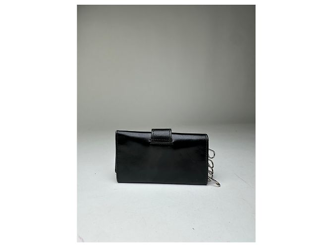 Céline Vintage Celine Paris Leder-Schlüsselhalter Schwarz - Ansicht 2