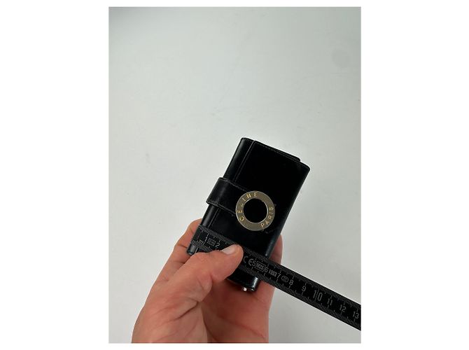 Céline Vintage Celine Paris Leder-Schlüsselhalter Schwarz - Ansicht 8