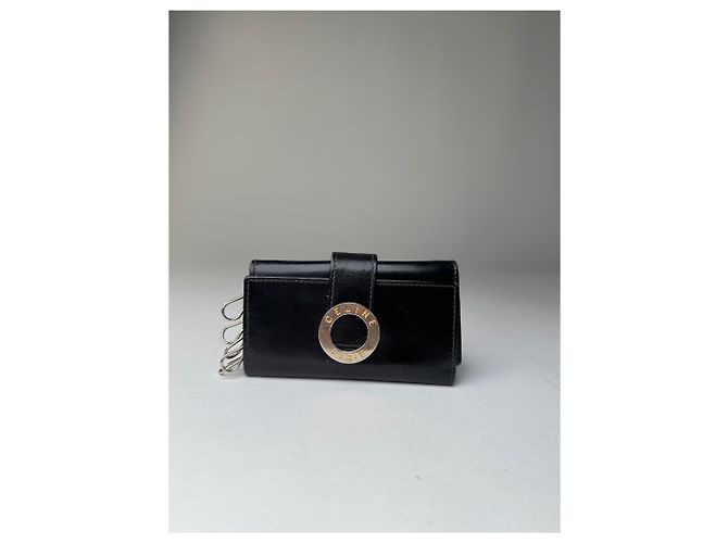 Céline Vintage Celine Paris Leder-Schlüsselhalter Schwarz - Ansicht 9