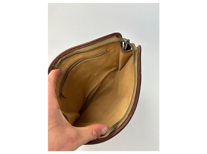 Edge Céline Clutch Vintage Celine in Tela Macadam Beige - vista 3