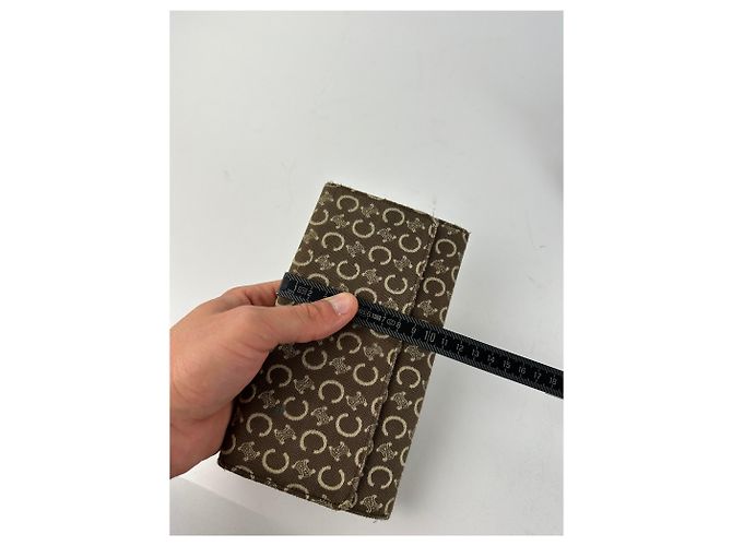 Edge Céline Vintage Celine Macadam Canvas Continental Wallet Brown - view 9
