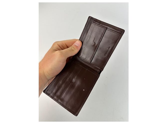 Vintage Dior Leder Bifold Geldbörse Dunkelbraun - Ansicht 4
