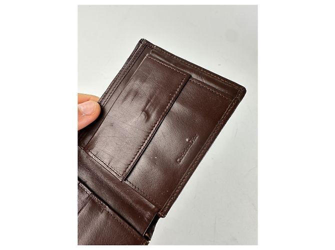 Vintage Dior Leder Bifold Geldbörse Dunkelbraun - Ansicht 5