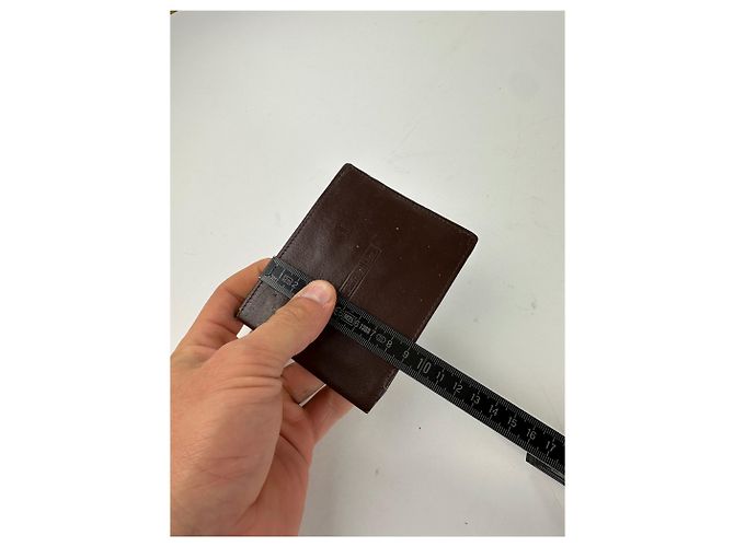 Vintage Dior Leder Bifold Geldbörse Dunkelbraun - Ansicht 8