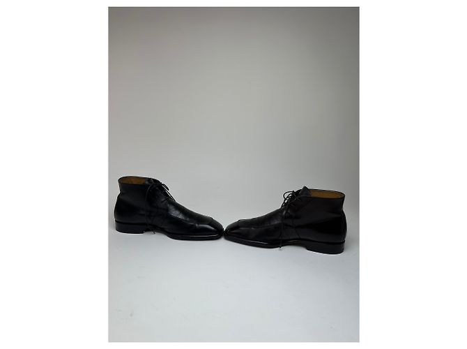 Vintage Louis Vuitton Damier Leder Stiefeletten Schwarz EU38 - Ansicht 10