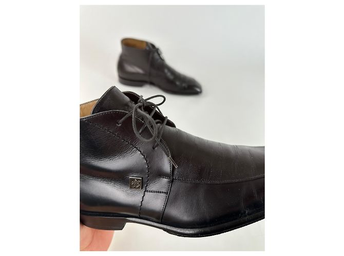 Vintage Louis Vuitton Damier Leder Stiefeletten Schwarz EU38 - Ansicht 5