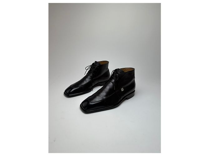 Vintage Louis Vuitton Damier Leder Stiefeletten Schwarz EU38 - Ansicht 7