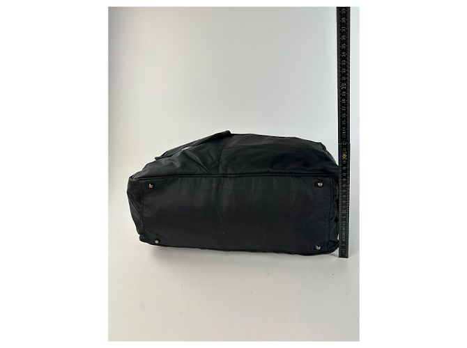 Vintage Courreges Ripstop-Nylon Wochenend-Duffle-Bag Schwarz - Ansicht 12