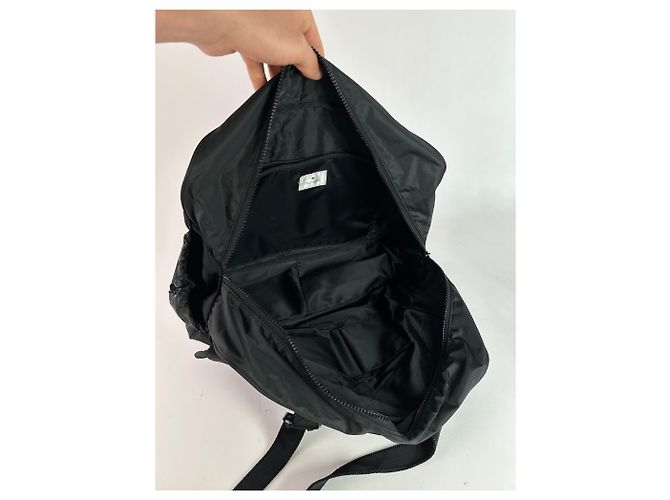 Vintage Courreges Ripstop-Nylon Wochenend-Duffle-Bag Schwarz - Ansicht 3