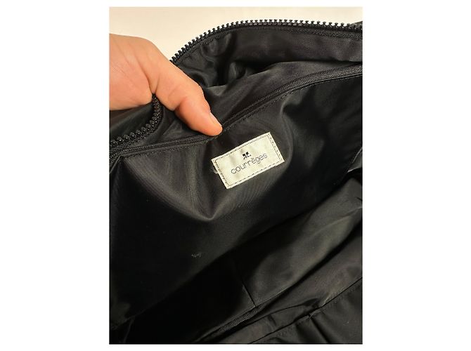 Vintage Courreges Ripstop-Nylon Wochenend-Duffle-Bag Schwarz - Ansicht 4
