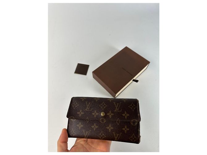 Vintage Louis Vuitton Monogram Canvas Long Wallet Brown - view 5
