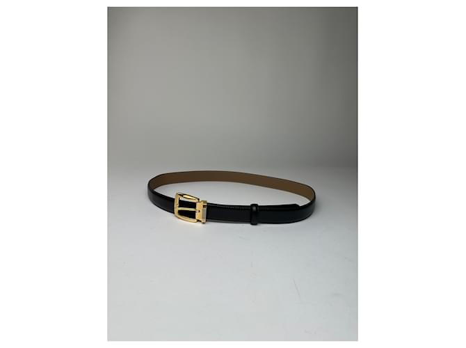 Vintage Givenchy Ledergürtel schwarz 107,5 cm - Ansicht 5
