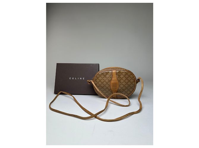Céline Vintage Celine Macadam Canvas Umhängetasche Beige - Ansicht 12