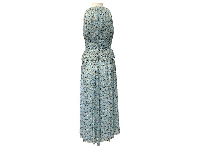 Vestido Adeline Estampado Idalia de Seda Azul Ulla Johnson - vista 3