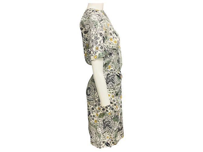 Isabel Marant Etoile Vestido impreso Bardeny Twist Front Ecru / Almendra de Isabel Marant Étoile Multicolor - vista 2