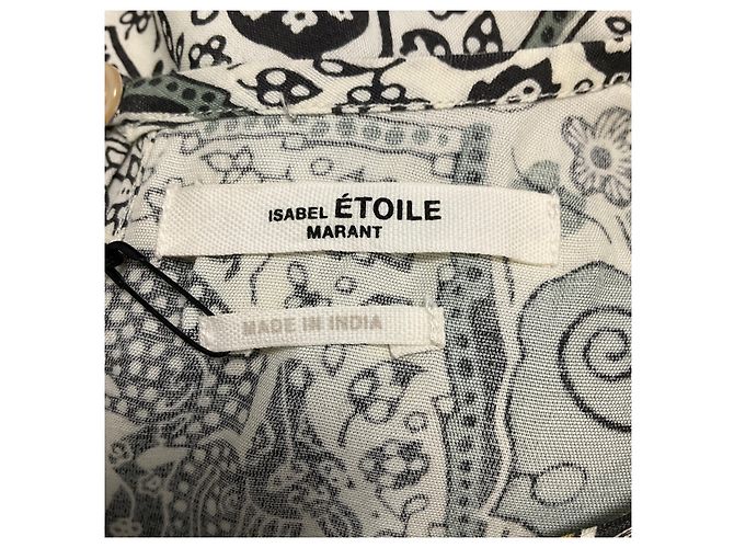 Isabel Marant Etoile Vestido impreso Bardeny Twist Front Ecru / Almendra de Isabel Marant Étoile Multicolor - vista 4