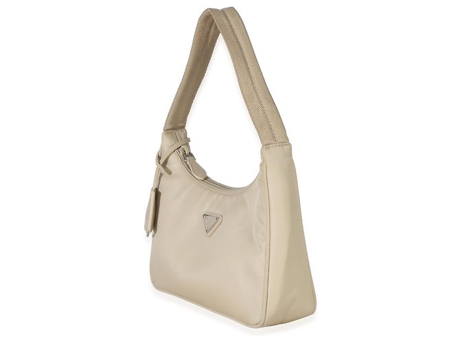 Borsa Mini Re-Edition 2000 in Re-Nylon Beige di Prada - vista 3