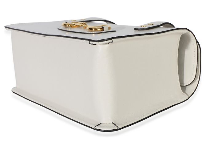 Borsa Gucci Mystic White in pelle di vitello con pattina e manico, modello Horsebit 1955 Bianco - vista 6