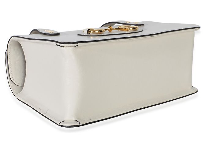 Borsa Gucci Mystic White in pelle di vitello con pattina e manico, modello Horsebit 1955 Bianco - vista 7