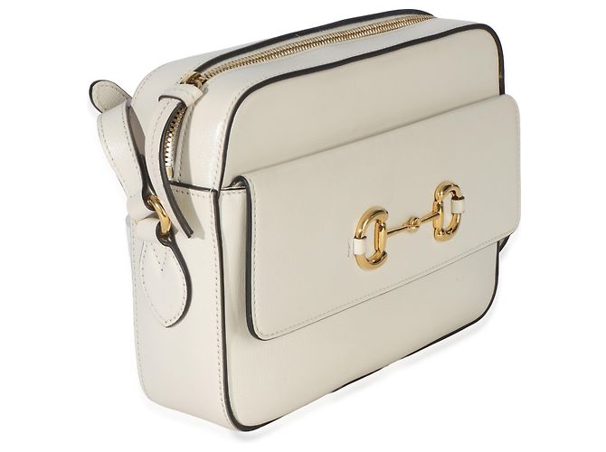 Horsebit 1955 Borsa a Spalla Gucci 1955 in Pelle di Vitello Testurizzata Bianca con Bit di Cavallo Bianco - vista 4