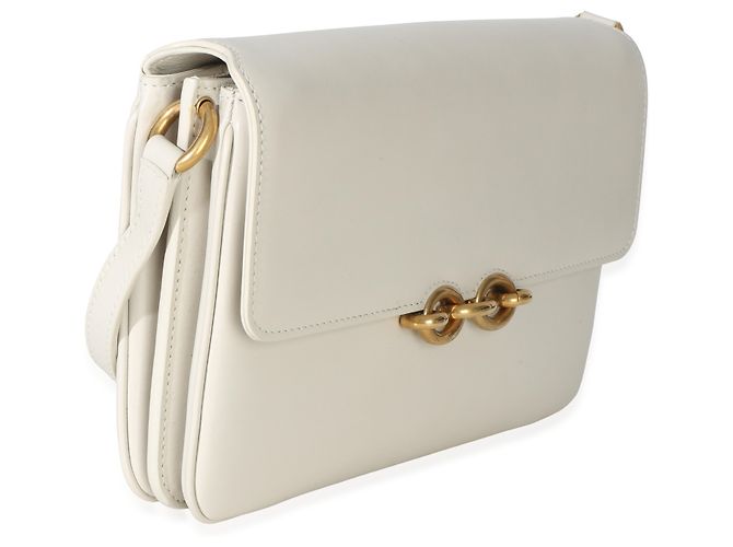 Bolsa Le Maillon em couro de bezerro liso creme da Saint Laurent Branco - vista 4