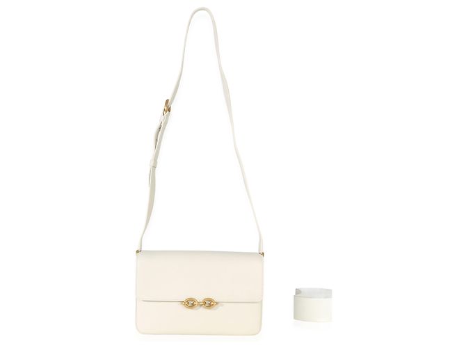 Bolsa Le Maillon em couro de bezerro liso creme da Saint Laurent Branco - vista 5