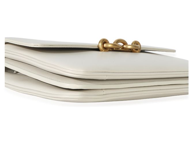 Bolsa Le Maillon em couro de bezerro liso creme da Saint Laurent Branco - vista 7