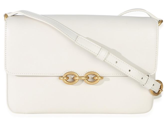 Bolsa Le Maillon em couro de bezerro liso creme da Saint Laurent Branco - vista 8